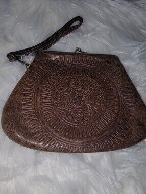 Patricia Nash Told Leather Medallion Wristlet